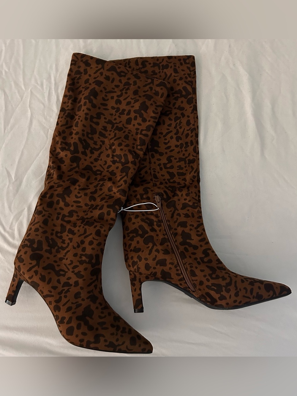 NWT! a new day Brown Leopard-Print Knee Boots
